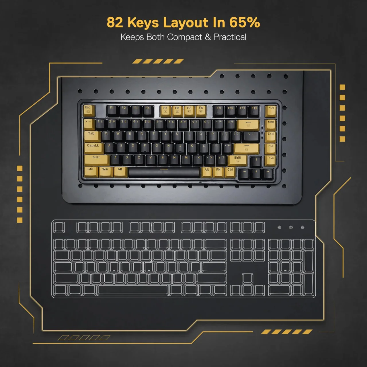 Redragon ELF K649 78% Wired Gasket RGB Mechanical Gaming Keyboard Redragon ELF K649 78% Wired Gasket RGB Mechanical Gaming Keyboard